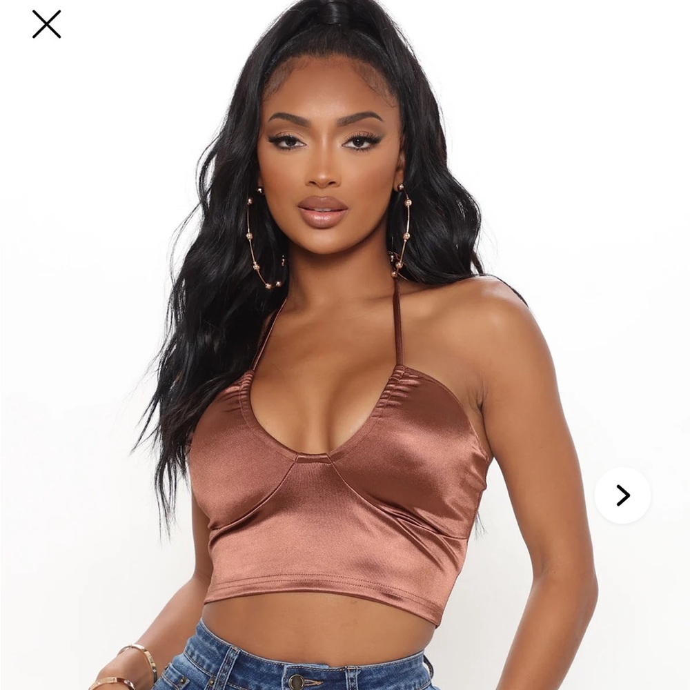 Fashion Nova Brown Halter Top